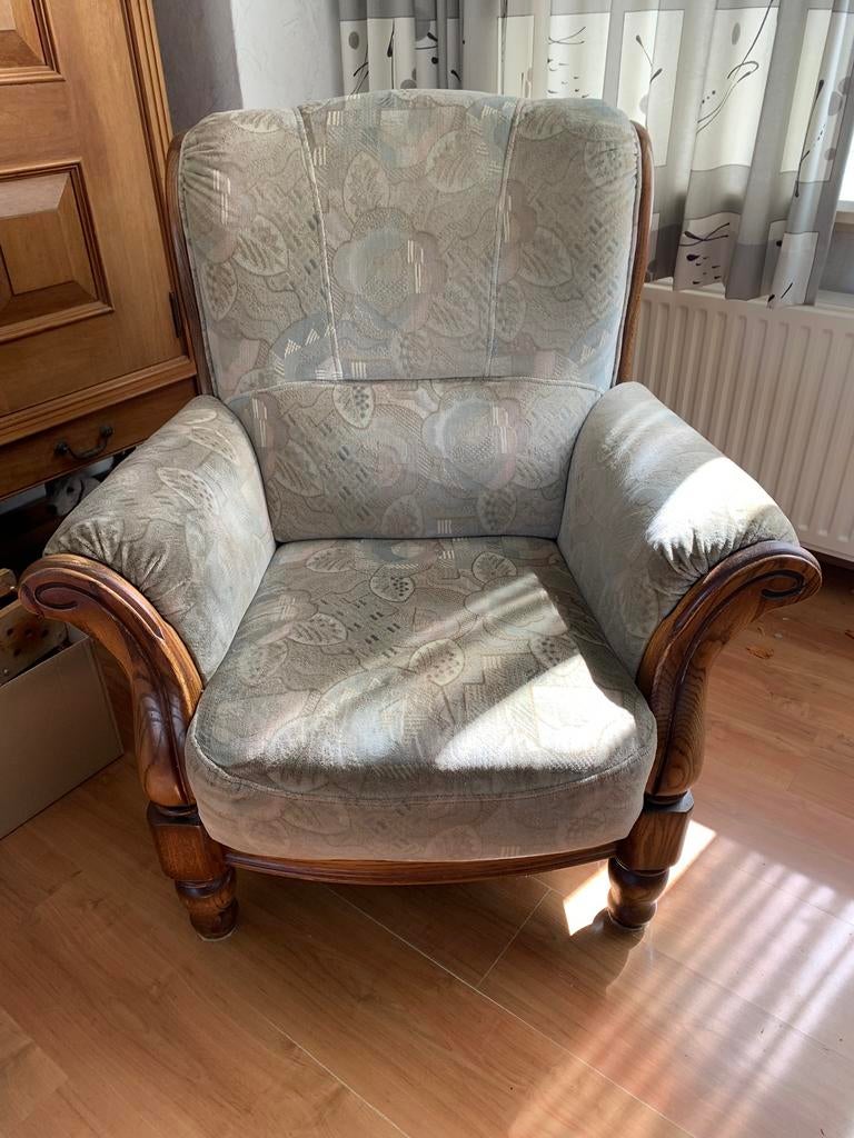Fauteuil en 3 zits bank senioren, Ophalen, Gebruikt, 150 tot 200 cm, Driepersoons