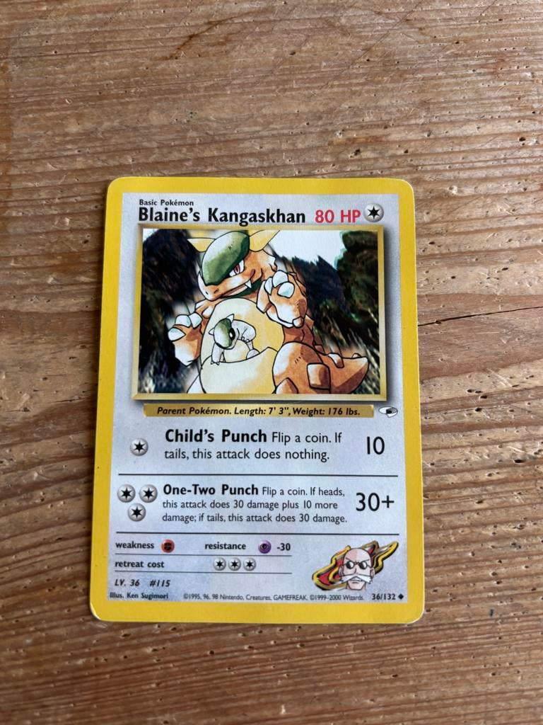 Blaine's Kangaskhan Pokémon Gym Challenge Kaart, Hobby en Vrije tijd, Verzamelkaartspellen | Pokémon, Ophalen of Verzenden, Gebruikt