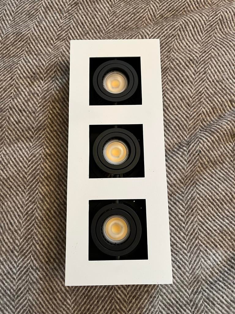Plafondlamp met 3 Spots - Modern Design, Ophalen, Gebruikt, Metaal of Aluminium, Led