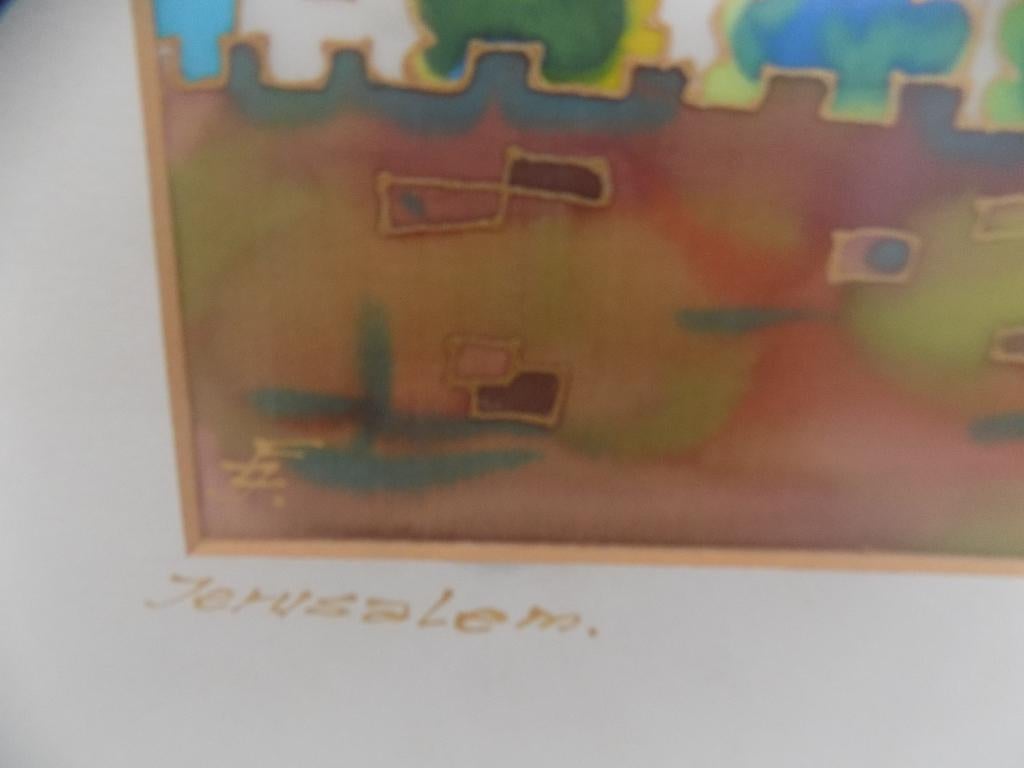 wanddecoratie in lijst kleurig Judaica wissellijst blauw, Ophalen of Verzenden, Gebruikt, Ingelijst