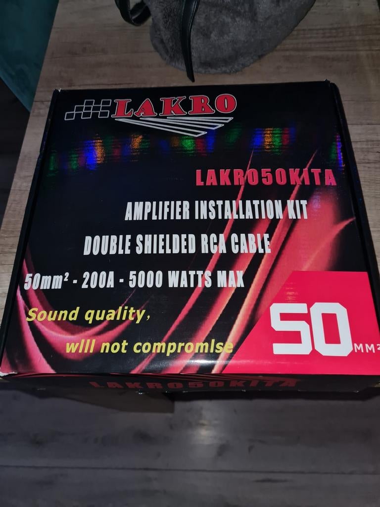 Lakro 5000watt  50KITA Versterker Installatie Kit, Ophalen of Verzenden, Nieuw