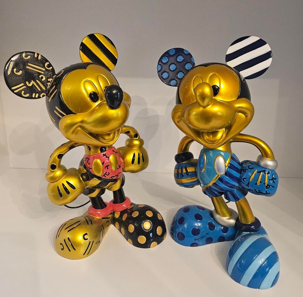 Disney Britto Mickey Gold Black en Blue Gold, Verzamelen, Disney, Ophalen of Verzenden, Mickey Mouse, Zo goed als nieuw, Beeldje of Figuurtje