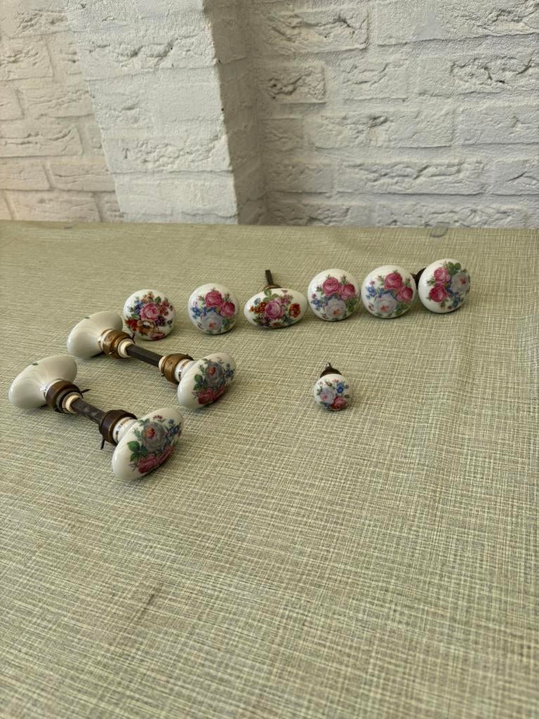 Vintage Limoges France porseleinen deurbeslag kastknop greep, Ophalen of Verzenden