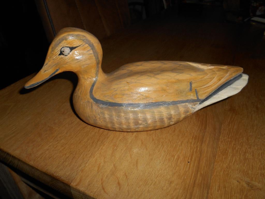 prachtige antieke houten lok eend, Ophalen of Verzenden