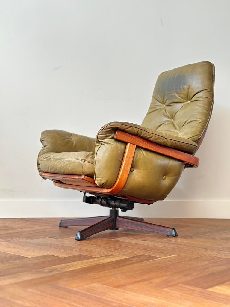 Vintage fauteuil Göte Möbler Zweeds design hout jaren 50/60, Ophalen, Minder dan 75 cm, Zo goed als nieuw, 50 tot 75 cm