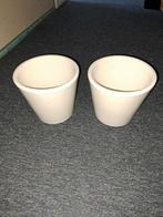 Set van 2 witte bloempotten - Lille, Rond, Ophalen of Verzenden, Zo goed als nieuw, Balkon