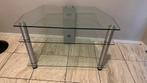 GRATIS Glazen televisie TV meubel / Glass TV table unit, Ophalen, Gebruikt, 50 tot 100 cm, Glas