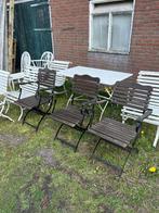 Tuinstoelen en tuintafel nostalgie, Ophalen, Gebruikt, Hout
