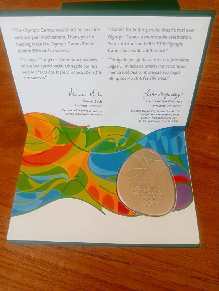 Olympische Spelen Herdenkingsmunt Rio 2016 en Londen 2012, Postzegels en Munten, Penningen en Medailles, Ophalen of Verzenden