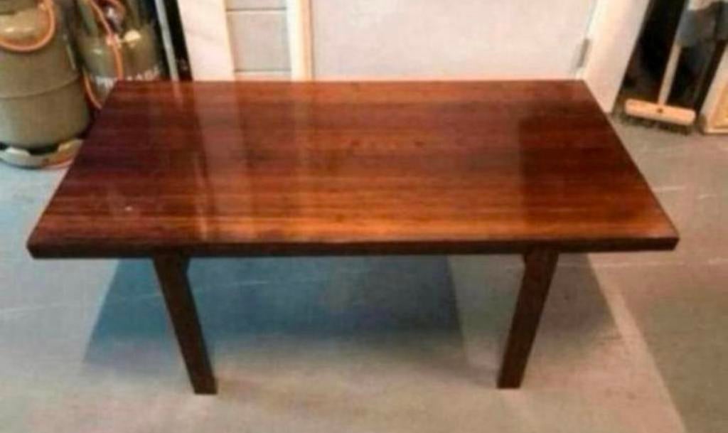 Hout gelakte salontafel uit de jaren 60 70 mid-century, Huis en Inrichting, Tafels | Salontafels, Ophalen, 100 tot 150 cm, 50 tot 100 cm