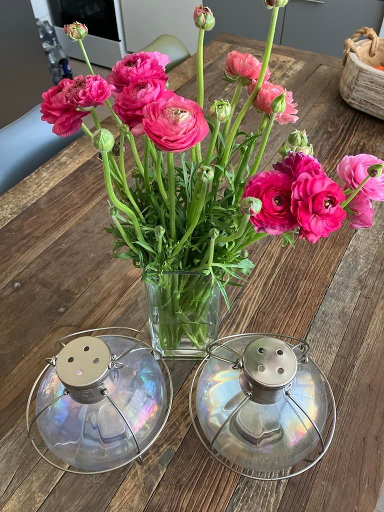 Twee Riviera Maison lampen, Ophalen of Verzenden, Gebruikt, Glas, Minder dan 50 cm