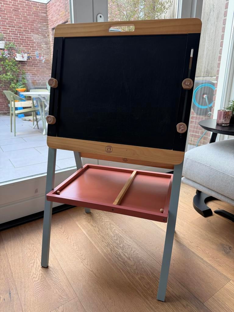 Dubbelzijdig krijtbord/whiteboard Speedy Monkey, Ophalen, Zo goed als nieuw, Krijtbord