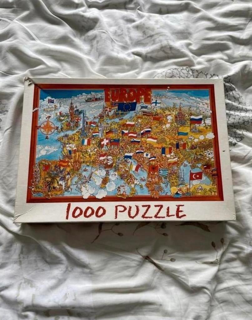 Europa 1000 stukjes puzzel, Ophalen of Verzenden, 500 t/m 1500 stukjes, Gebruikt, Legpuzzel