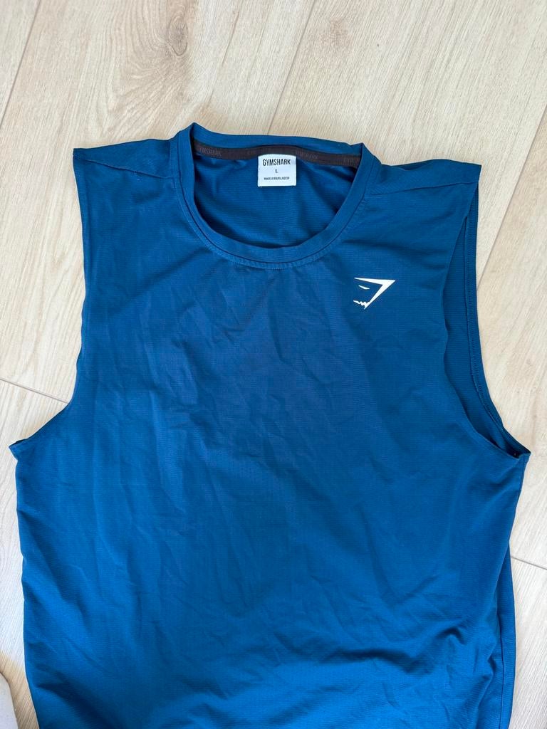 Gymshark sporttop mouwloos maat L, Kleding | Heren, Maat 52/54 (L), Fitness, Blauw, Ophalen of Verzenden