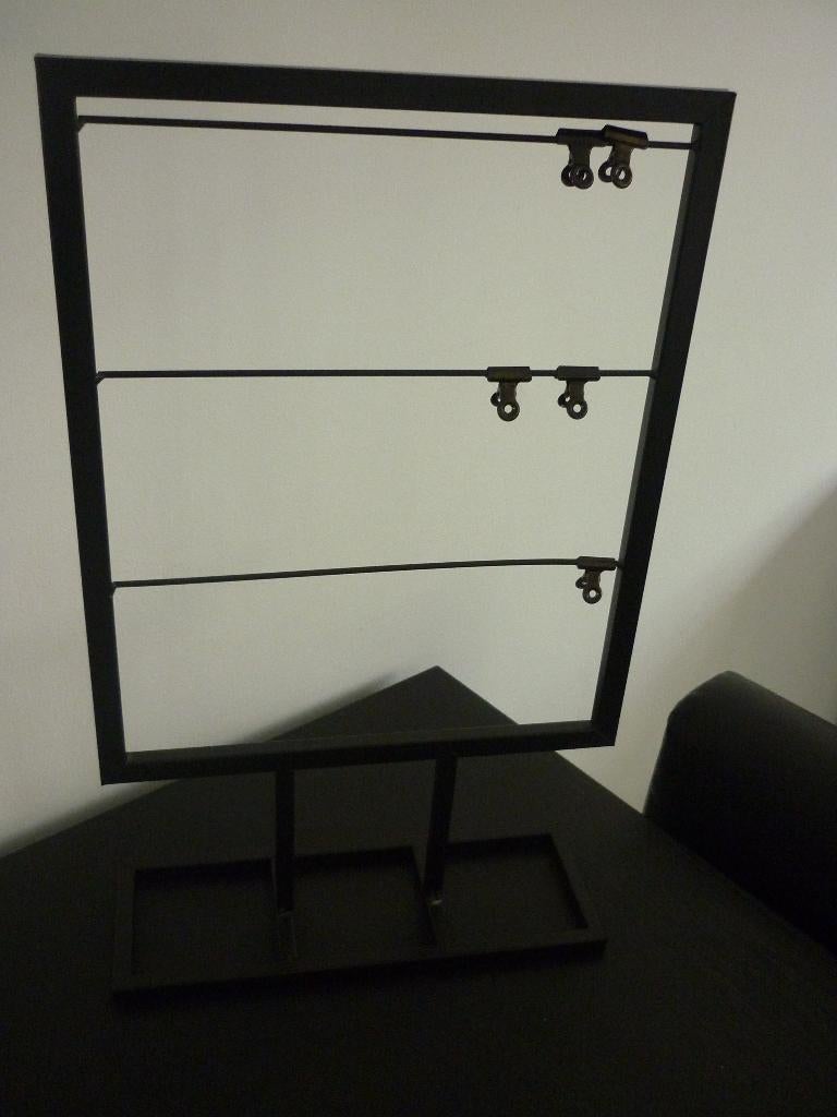 Memobord / rek met knijpertjes voor foto's of memo's / zwart, Huis en Inrichting, Ophalen of Verzenden, Zo goed als nieuw, Overige typen