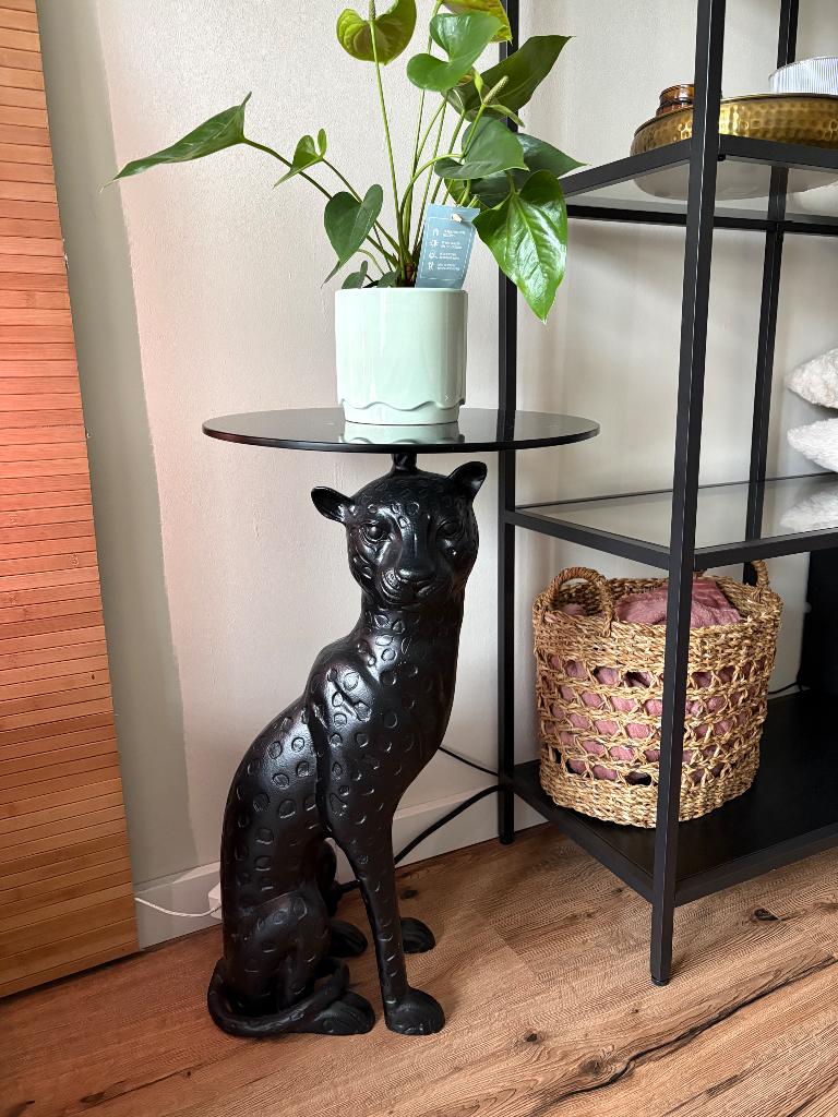 Bijzettafel panter ‘Denise’ van Karwei, Overige materialen, Minder dan 55 cm, Rond, Zo goed als nieuw