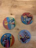 4 kleurrijke onderzetters met schattige katten, Ophalen of Verzenden, Gebruikt, Glas of Kopje