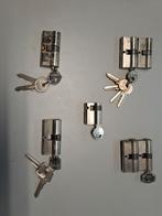 Cilindersloten met sleutels - Diverse merken, Doe-het-zelf en Verbouw, Hang- en Sluitwerk, Ophalen of Verzenden, Gebruikt, Koper of Messing