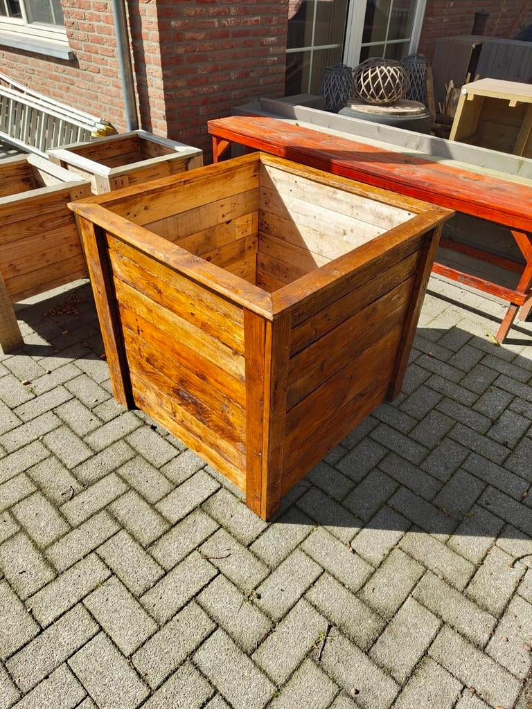 Handgemaakte bloemenbak 80x80x80, Ophalen, Vierkant, Nieuw, 60 tot 100 cm