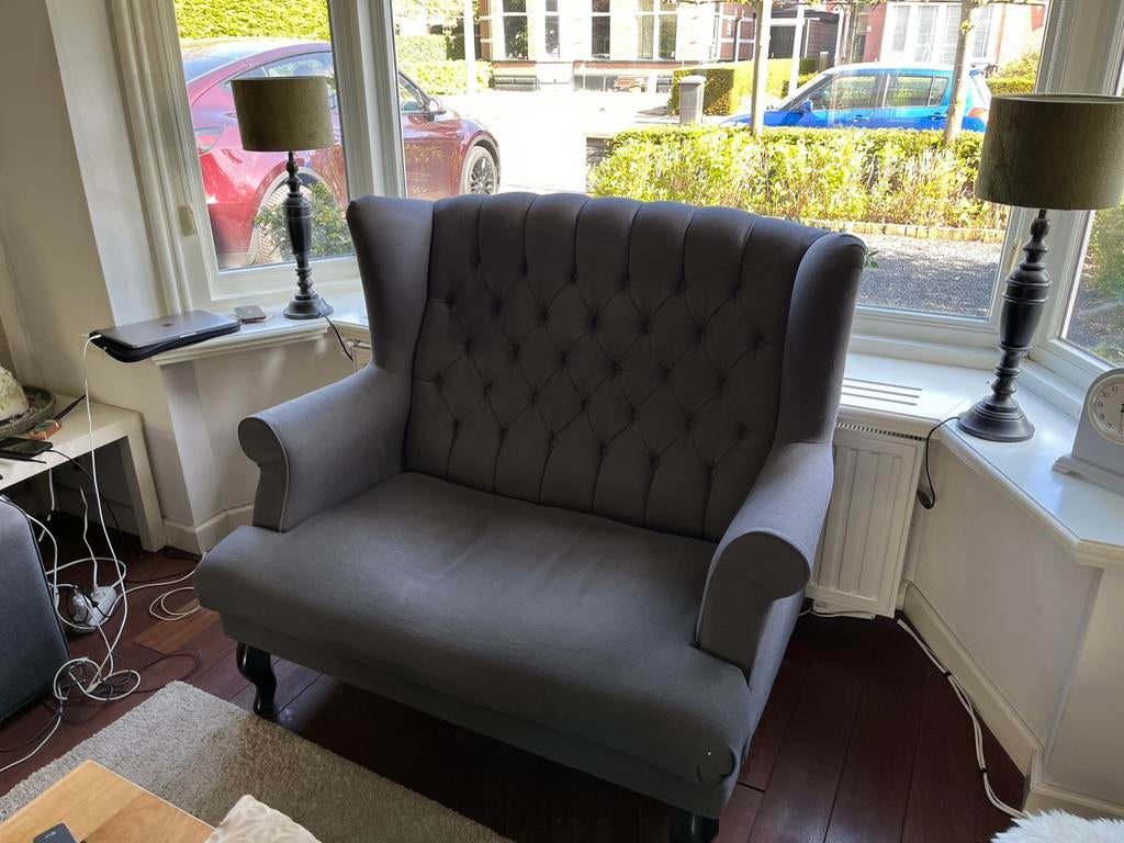 Loveseat bankje grijs 130 cm (opknapper), Ophalen, Gebruikt, Klassiek, Tweepersoons