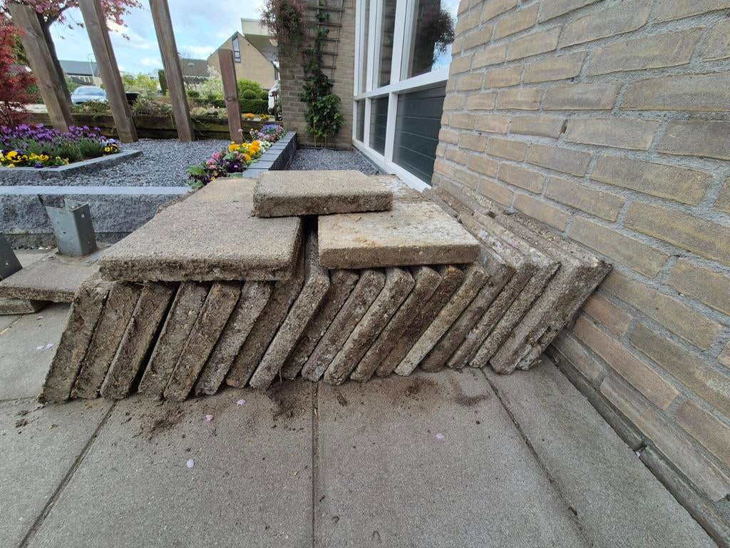 Tegels 30x30x5 cm, Tuin en Terras, Tegels en Klinkers, Ophalen, Gebruikt, Beton, Terrastegels