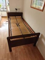 Seniorenbed 90x200 met elektrische verstelbare lattenbodem, Ophalen, 90 cm, Eenpersoons, Bruin