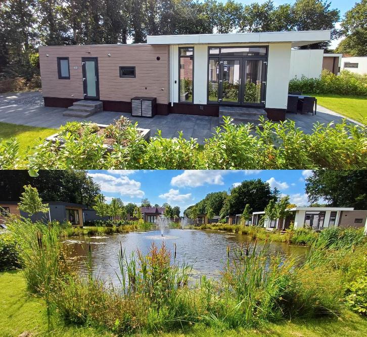 Top Luxe chalet - bos en heide - op eigen grond - Harderwijk, Caravans en Kamperen, Stacaravans, tot en met 4, Ophalen