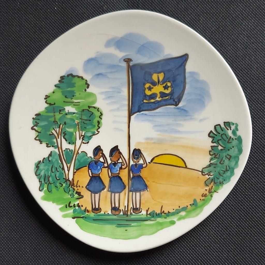 scouting wandbordje Padvindsters bij wereldvlag, Ophalen of Verzenden, Zo goed als nieuw, Overige typen