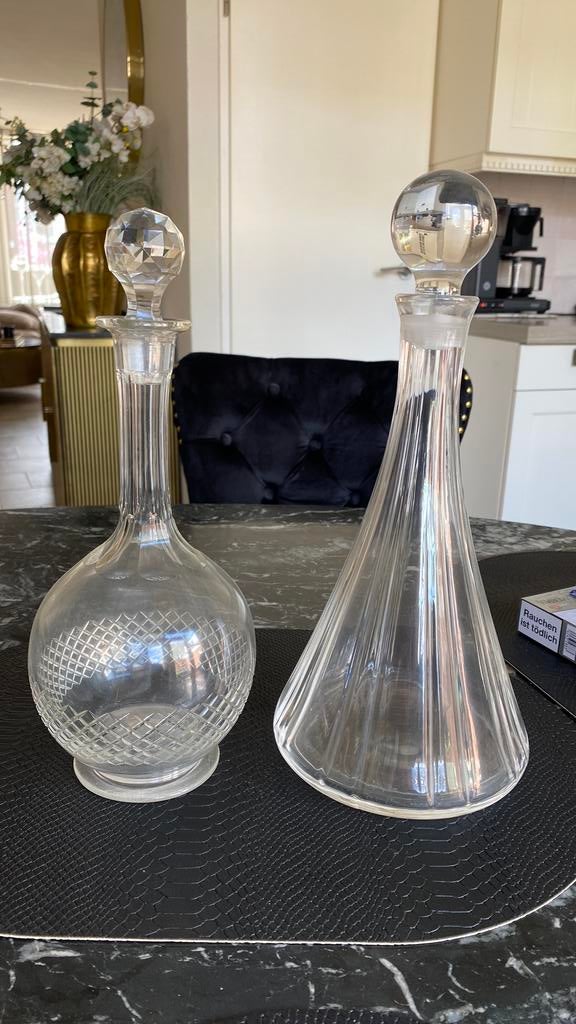 2 oude karaffen, Antiek en Kunst, Antiek | Glas en Kristal, Ophalen of Verzenden