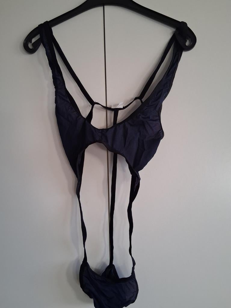 Nieuwe sexy doorschijnende bodysuit maat L., Kleding | Heren, Ondergoed, Ophalen of Verzenden, Zwart, Overige typen