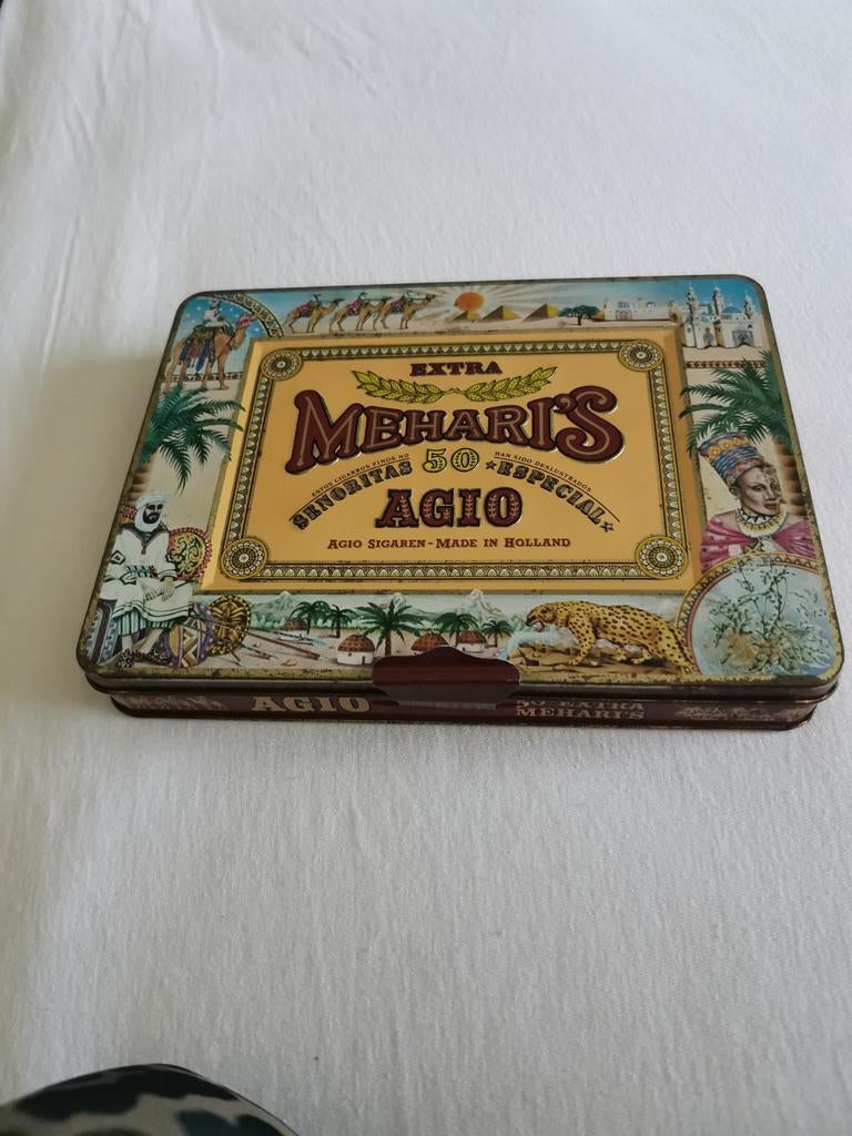 Agio Meharis sigarenblik, Verzamelen, Blikken, Ophalen of Verzenden