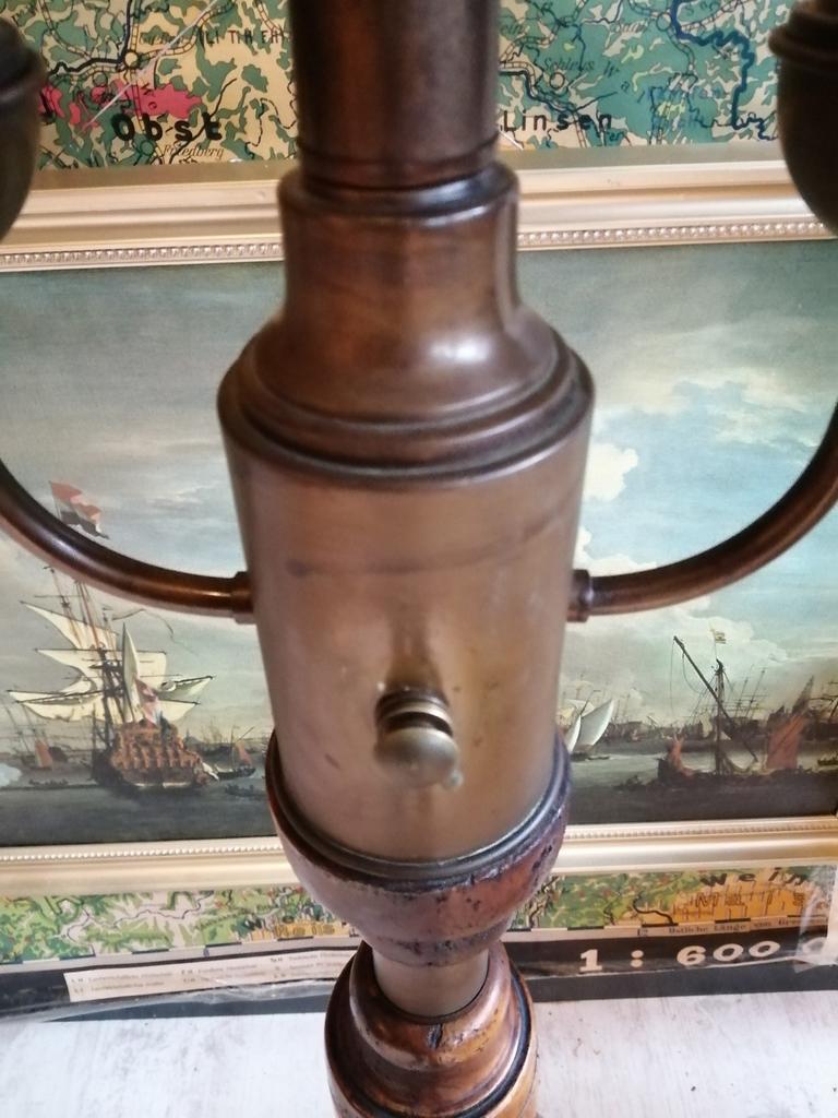 XXXL ANTIEKE ART DECO ITALIAANSE STAANDE SCHEEPS LAMP 175 CM, Antiek en Kunst, Ophalen