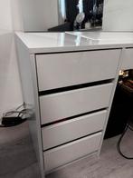 Witte kaptafel met grote spiegel, Ophalen, 100 tot 150 cm, Minder dan 100 cm, Modern