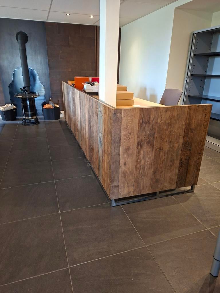 Scheidingswand 2 stuks hout en staal, Huis en Inrichting, Woonaccessoires | Kamerschermen, Ophalen