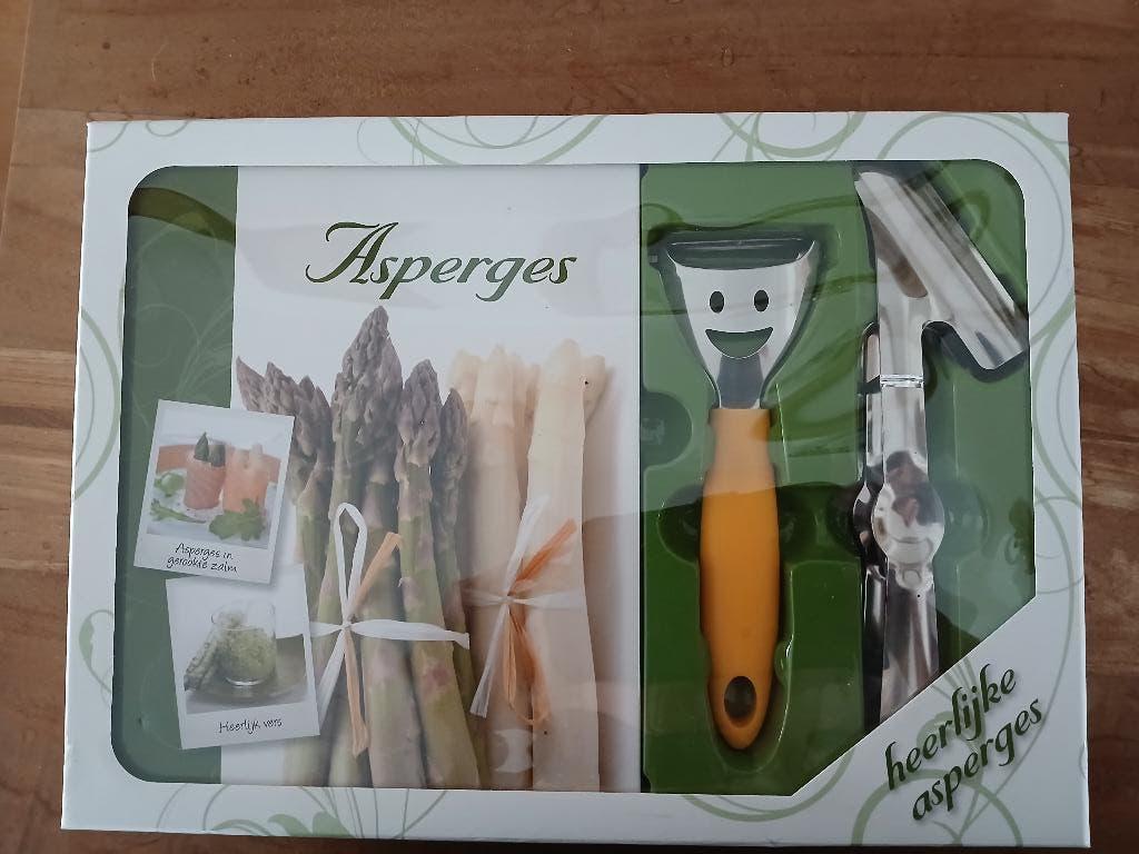 Asperge cadeauset:boek, tang en schiller. Nieuw., Huis en Inrichting, Keuken | Keukenbenodigdheden, Overige typen, Nieuw, Ophalen of Verzenden