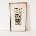 Vintage lijst met houtsnede R. Hesslingee, Verzenden