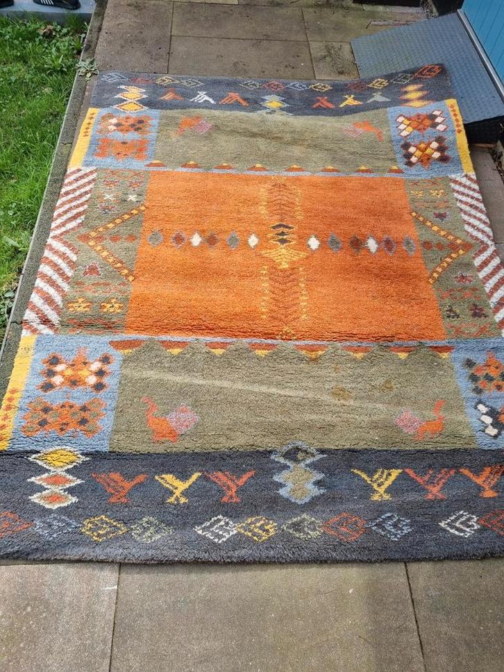 Vintage Marokkaans Berber vloerkleed, Handgeknoopt, Huis en Inrichting, Stoffering | Tapijten en Kleden, Gebruikt, 150 tot 200 cm