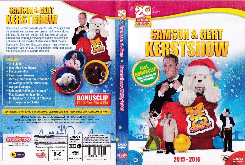 Samson en Gert - Kerstshow 2015-2016 dvd, Cd's en Dvd's, Gebruikt, Alle leeftijden, Ophalen of Verzenden, Komedie