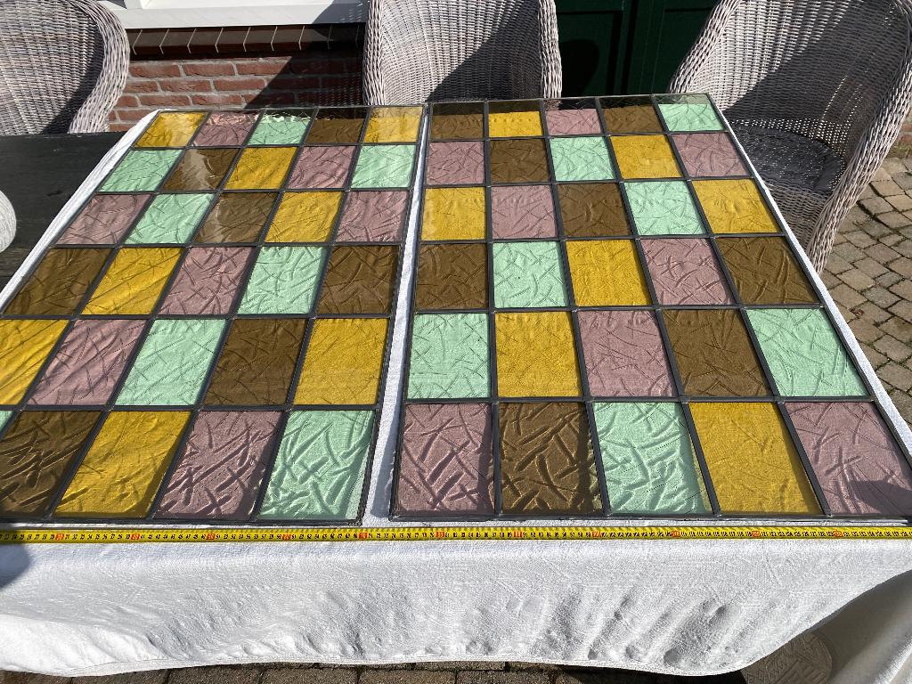 Glas in loodramen, Doe-het-zelf en Verbouw, Glas en Ramen, Ophalen, Gebruikt, Minder dan 80 cm, Glas in lood