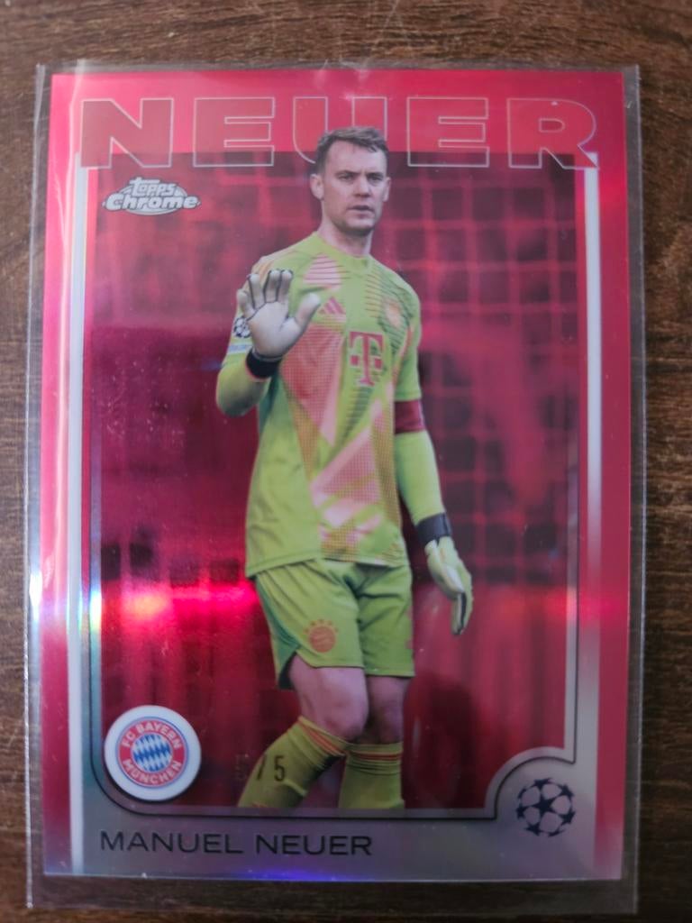 Manuel Neuer Topps Chrome UEFA Champions League 5/5, Ophalen of Verzenden, Zo goed als nieuw, Losse kaart, Foil