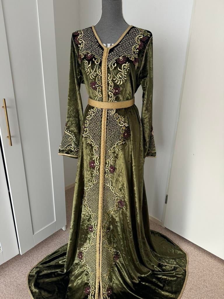 Takchita/ Kaftan/ Caftan, Kleding | Dames, Gelegenheidskleding, Zo goed als nieuw, Overige typen, Groen, Ophalen of Verzenden