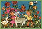 Voor het kind, lente, kinderen met schaap C. van Velsen, Verzamelen, Verzenden, 1960 tot 1980, Ongelopen, Kinderen