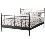 SVELVIK Ikea bed, incl. lattenbodem 140x200 cm. ZGAN, Ophalen, Zwart, Tweepersoons, 140 cm