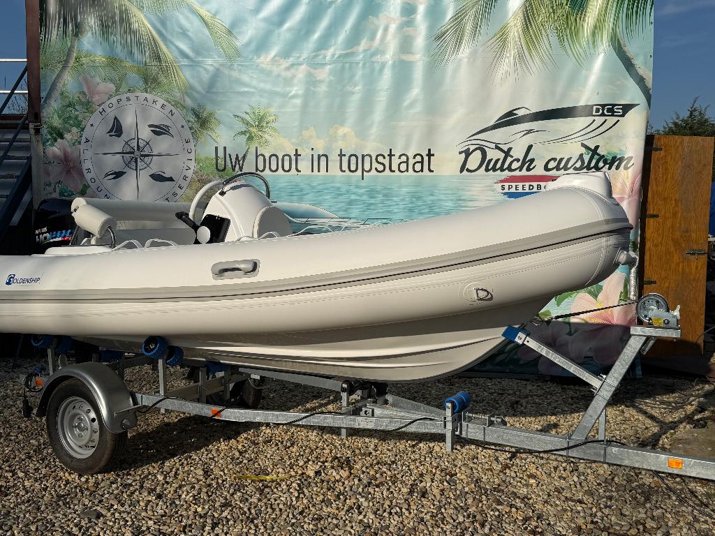 nieuwe prachtige venus 420 rib met 40 pk motor en trailer, Watersport en Boten, Rubberboten, Goldenship, Nieuw, Goldenship, Benzine
