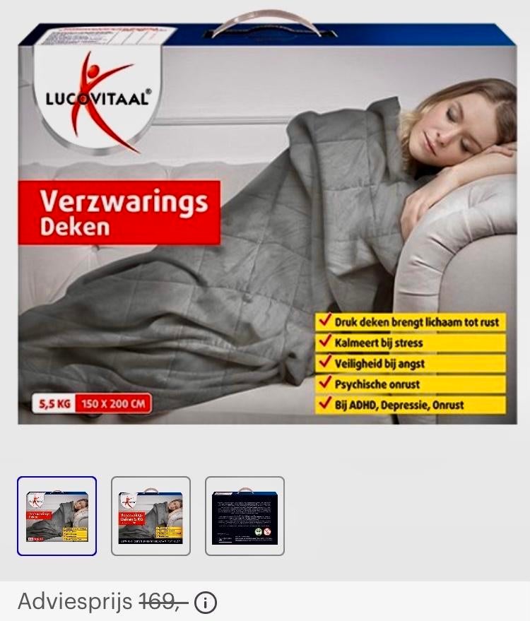 Lucovitaal Verzwaringsdeken 5,5 KG, Ophalen of Verzenden, Nieuw
