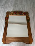 mooie antiek houten spiegel met versiering, Ophalen, Rechthoekig, 50 tot 100 cm, Minder dan 100 cm