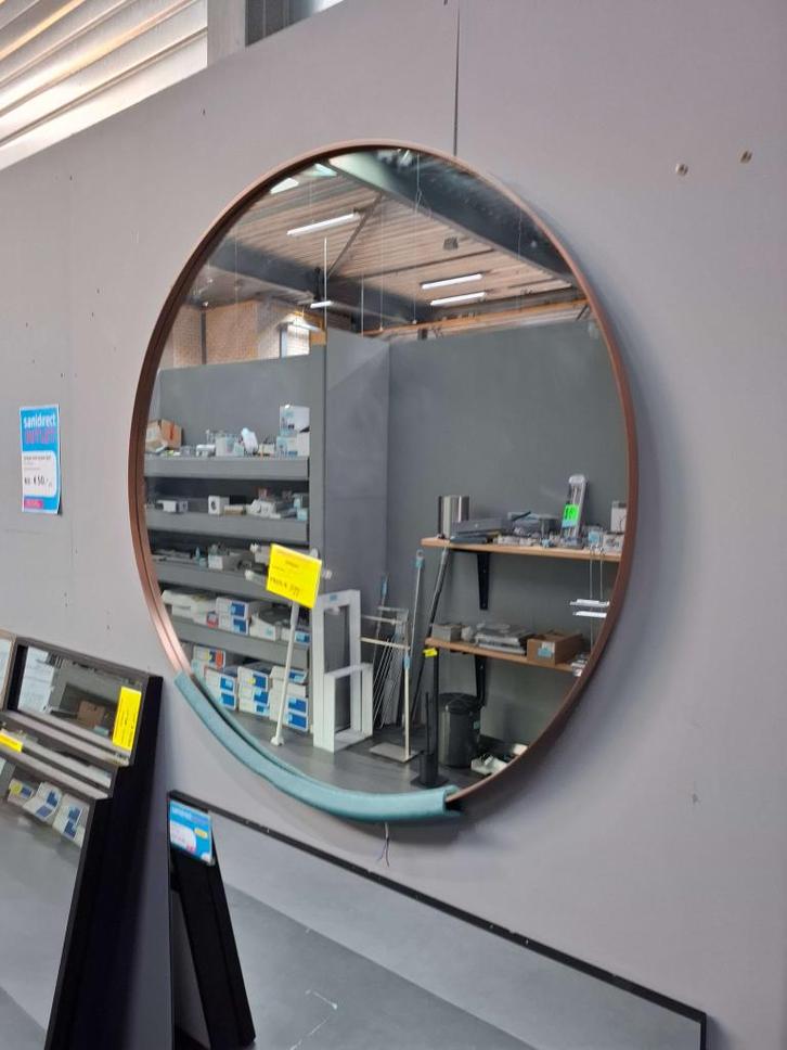 Ronde spiegel 120 cm geborsteld koper, Doe-het-zelf en Verbouw, Sanitair, Nieuw, Overige typen, Koper, Ophalen