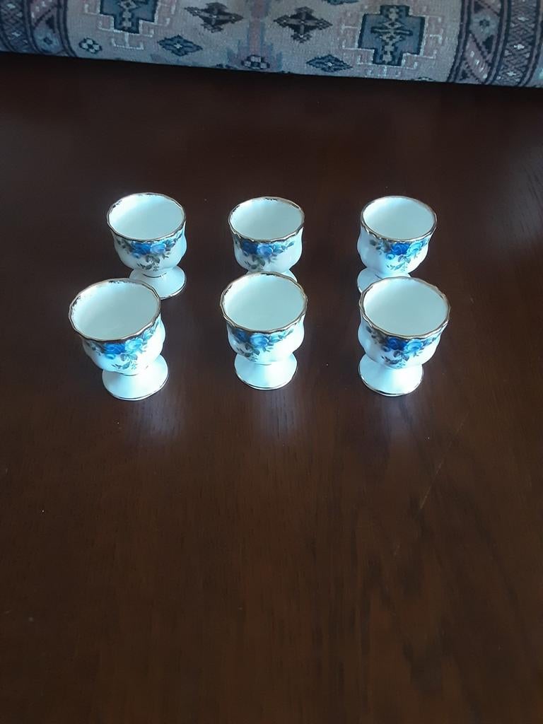 Royal Albert 6 eierdopjes Moonligt Rose, Ophalen of Verzenden