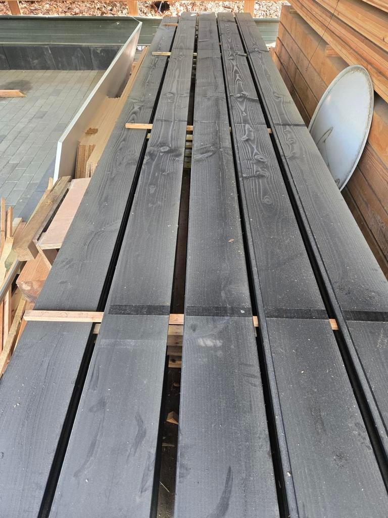 Douglas Zweeds Rabat Zwart 185x20/16x5000 mm, 100 stuks, Doe-het-zelf en Verbouw, Hout en Planken, Minder dan 25 mm, Nieuw, Ophalen of Verzenden