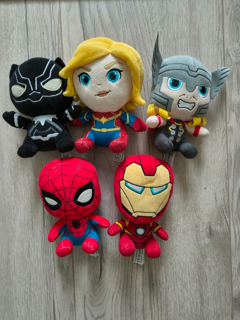 Marvel knuffels 5x, Overige merken, Overige karakters, Overige typen, Ophalen of Verzenden